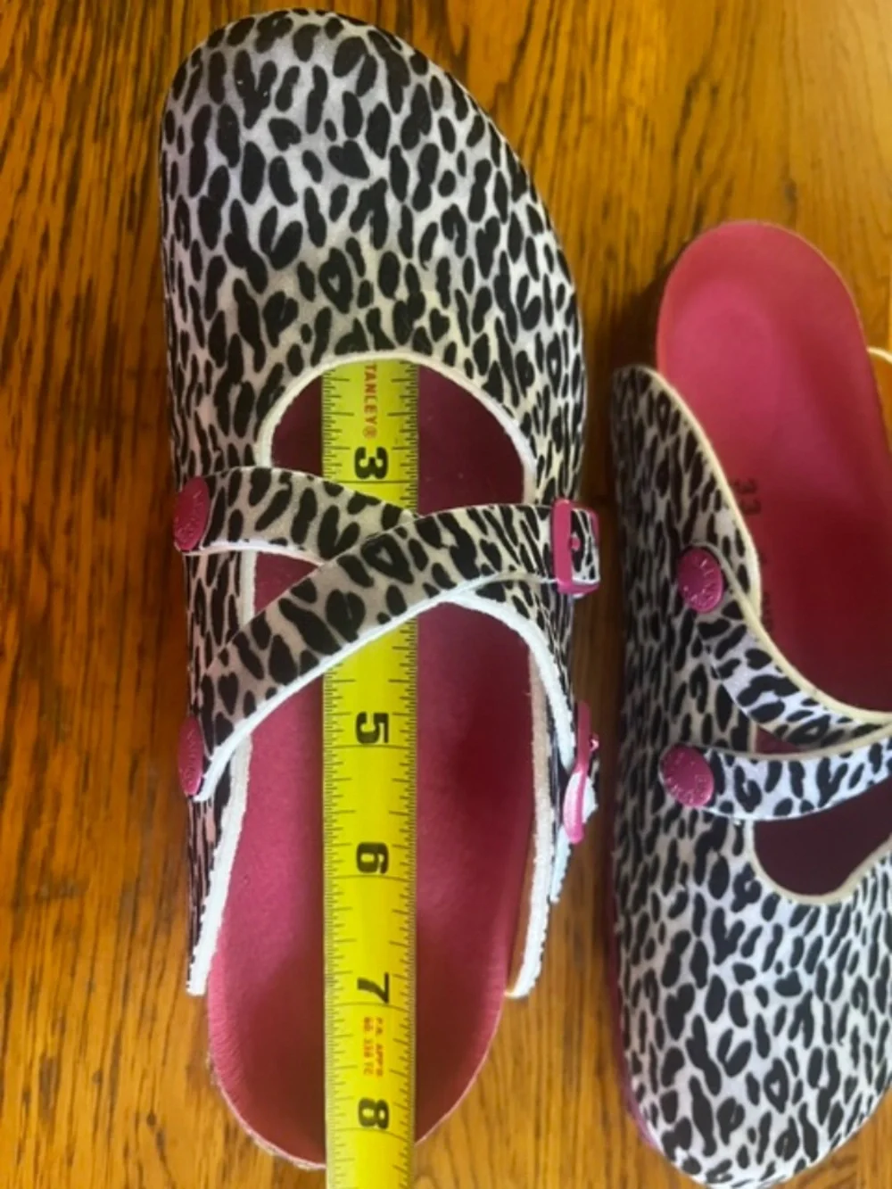 Birkenstock Kids - Arizona Leo Lilly - BK/PK Leopard Sandals EUR 33-US 2-2.5